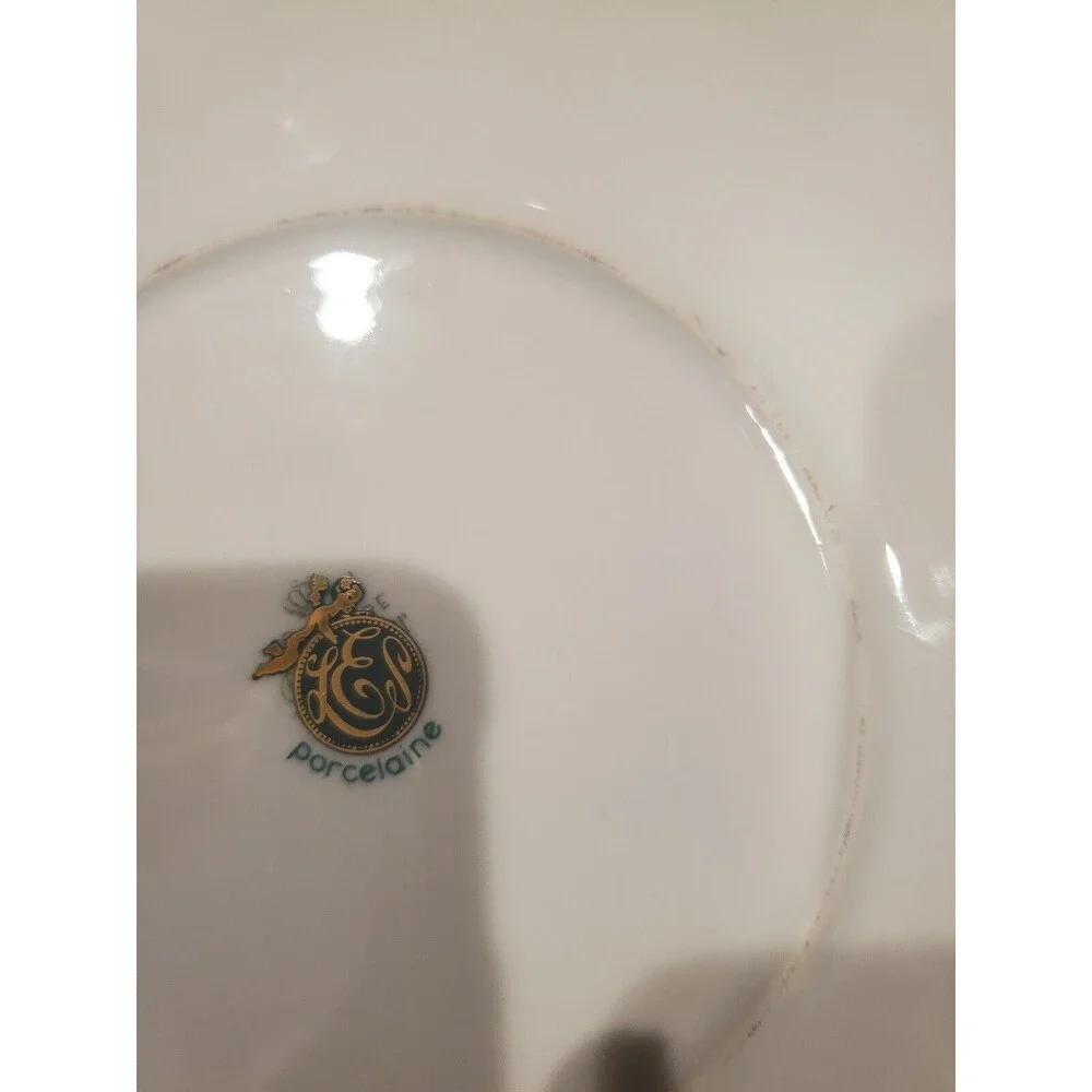 LES Limoges Flower Floral Dinner Plate Vintage Antique